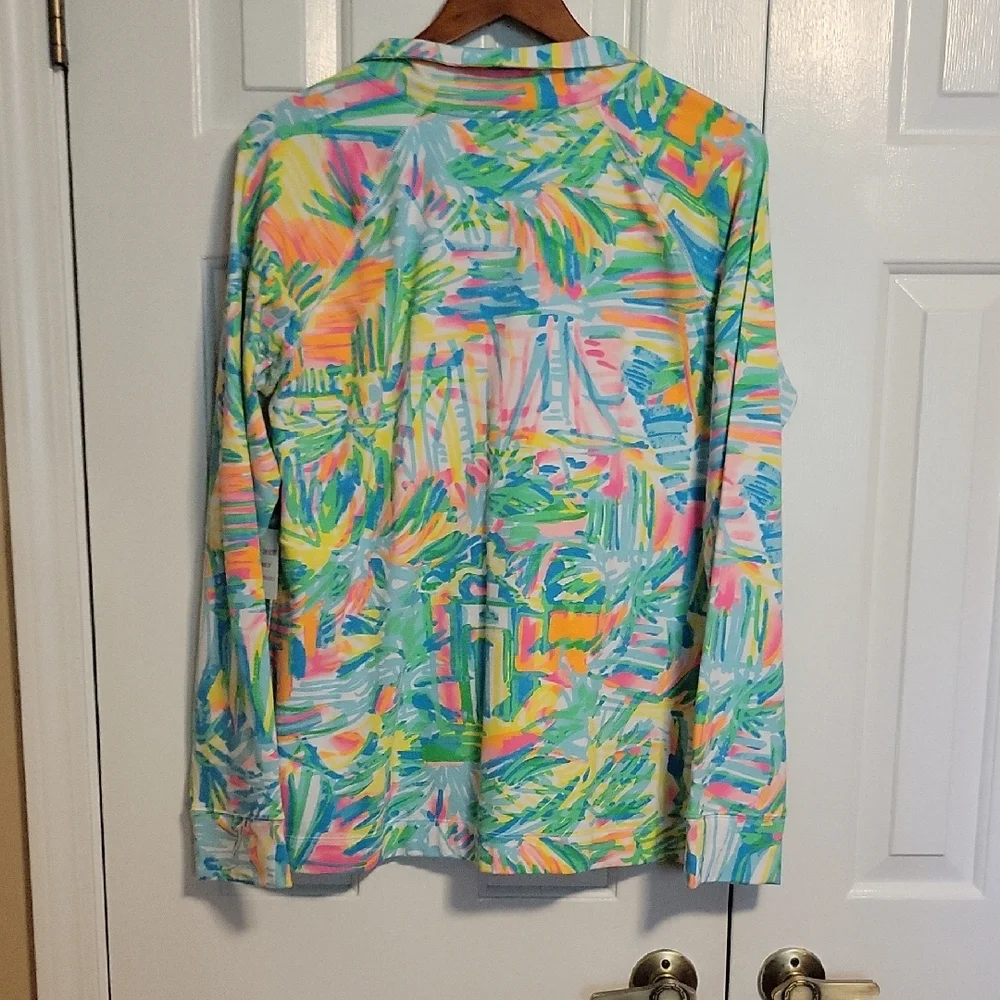 Lilly Pulitzer Blue Green Graphic Hoodie - Picture 4 of 5